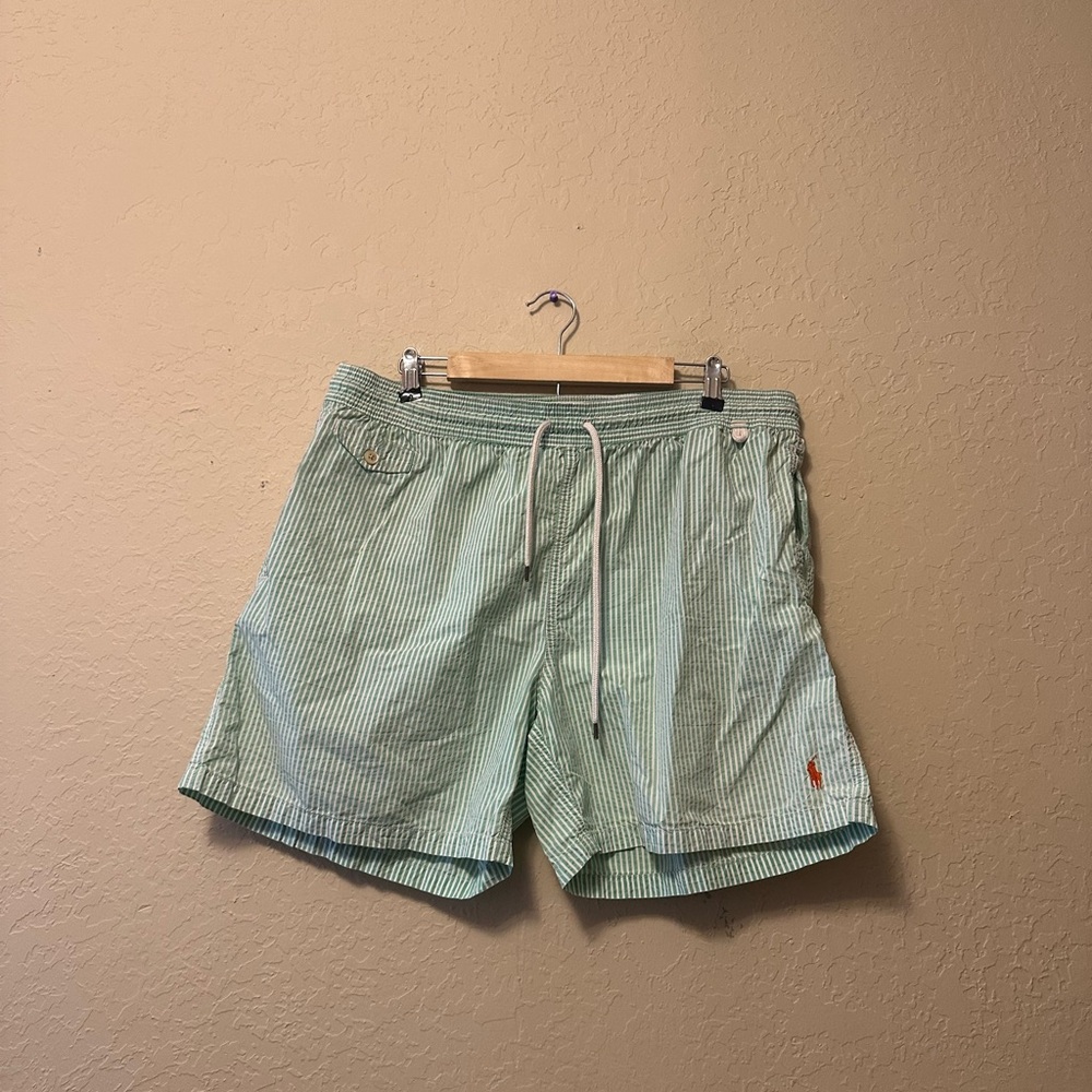 Polo by Ralph Lauren Men's Mint Striped Swim Trunks